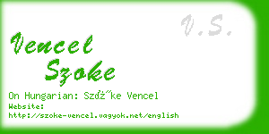 vencel szoke business card